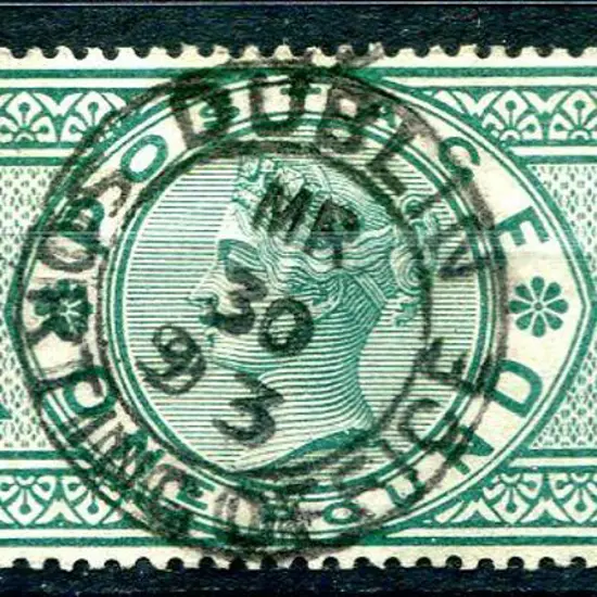 1891 £1 green QV. Fine used with central Dublin ...