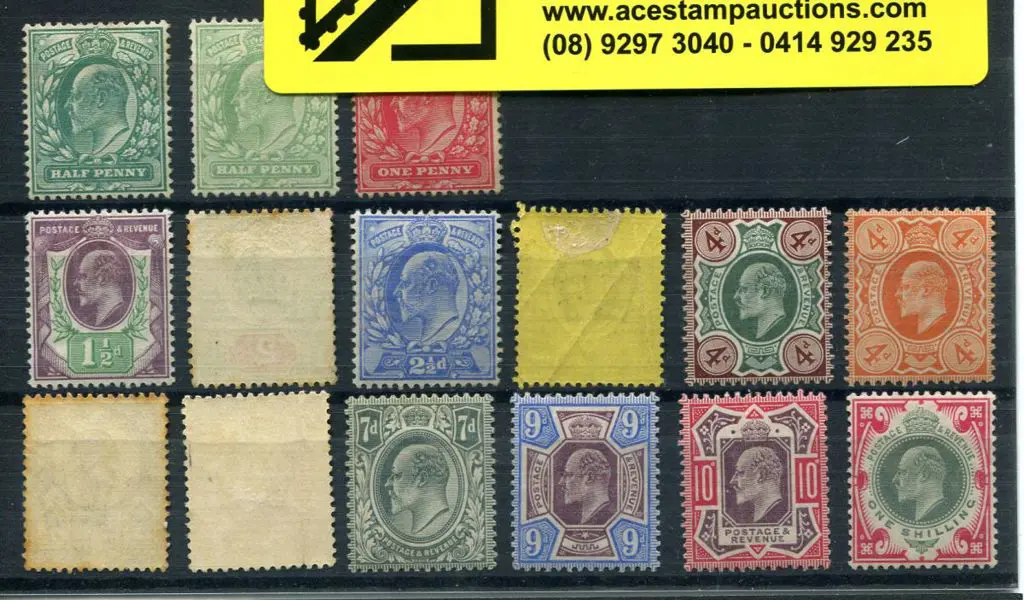 1902/13 KEVII simplified set to 1/- MLH. 2d & 5d ... Image 1++