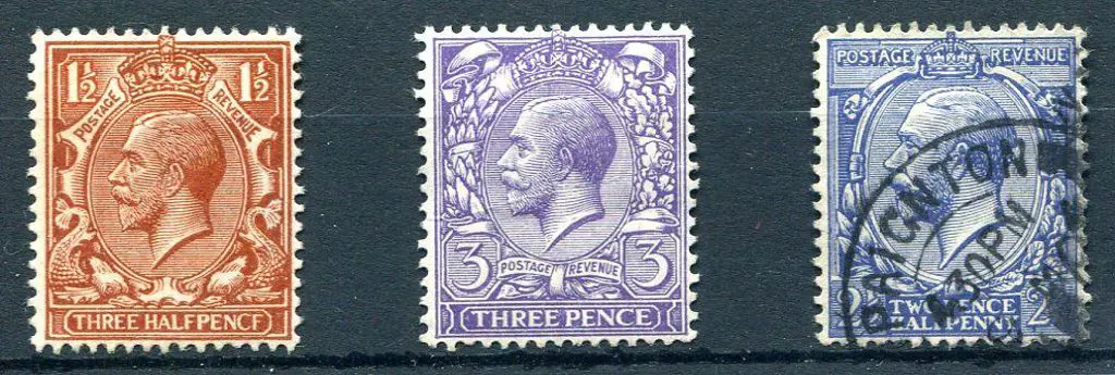 1912/14 1½d chestnut KGV with "PENCF" variety, ... Image 1++
