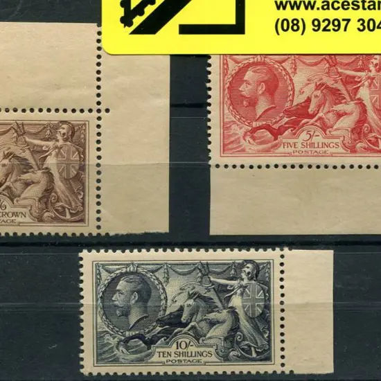 1934 Seahorses re-engraved marginal MUH (MLH on ...