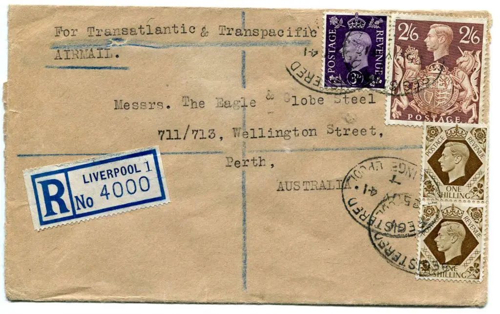 1941 (25th July) Liverpool registered Airmail ... Image 1++