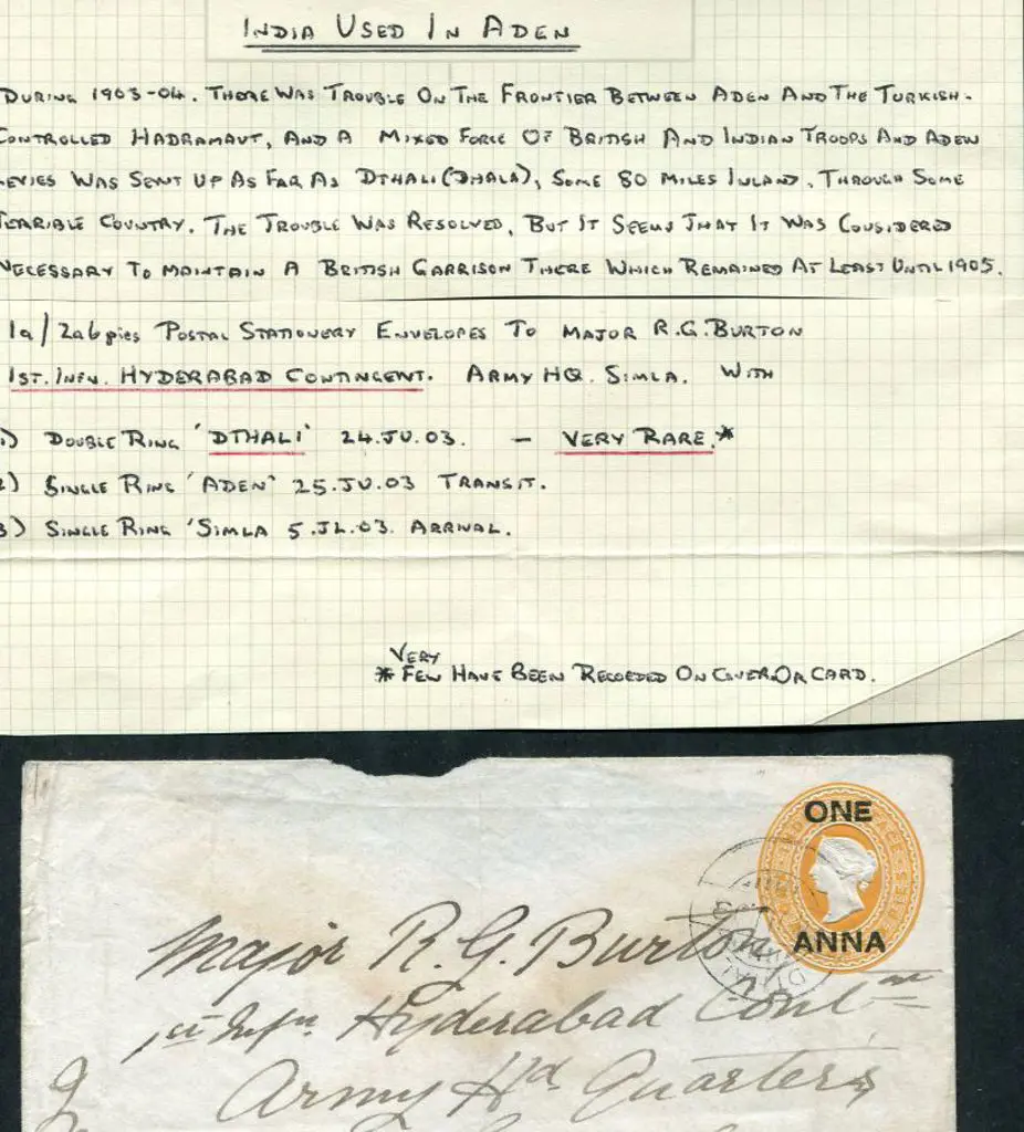 Aden 1903 (24th June) "ONE ANNA" on 2a 6p orange ... Image 1++