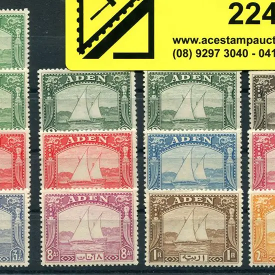 Aden 1937 Dhows to 2R plus extra of ½a, 9pi & 2a ...