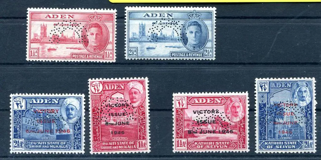 Aden 1946 Victory pair plus "Victory Issue 8th ... Image 1++