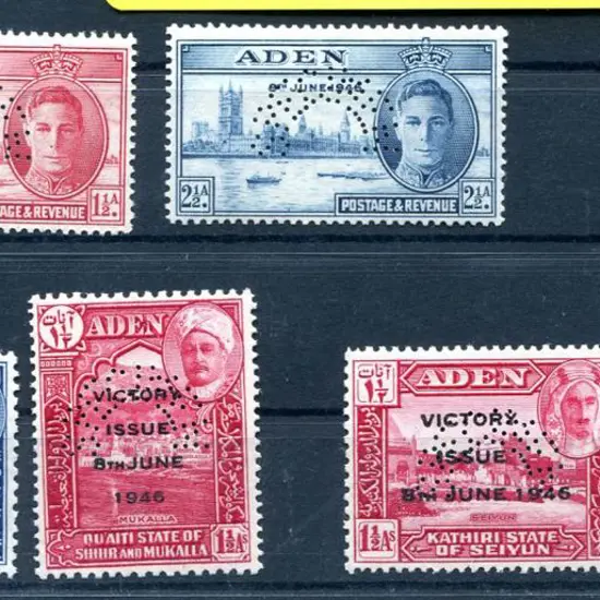 Aden 1946 Victory pair plus "Victory Issue 8th ...