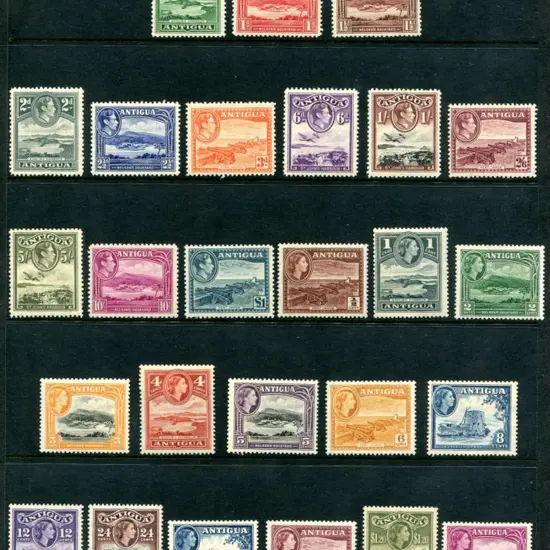 Antigua 1938/51 KGVI to £1 & 1953/62 QEII to $2.40 ...