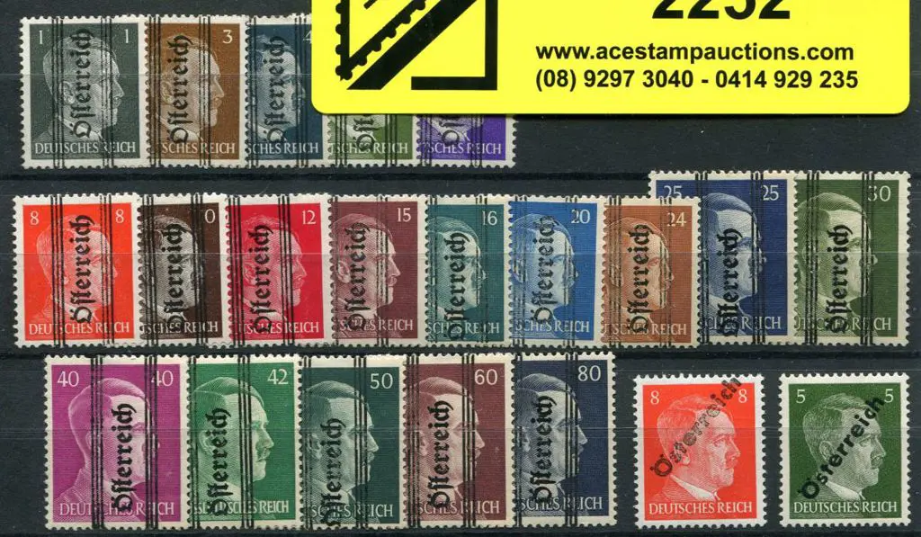 Austria 1945 Hitler heads ovptd. to 80pf. 40pf has ... Image 1++