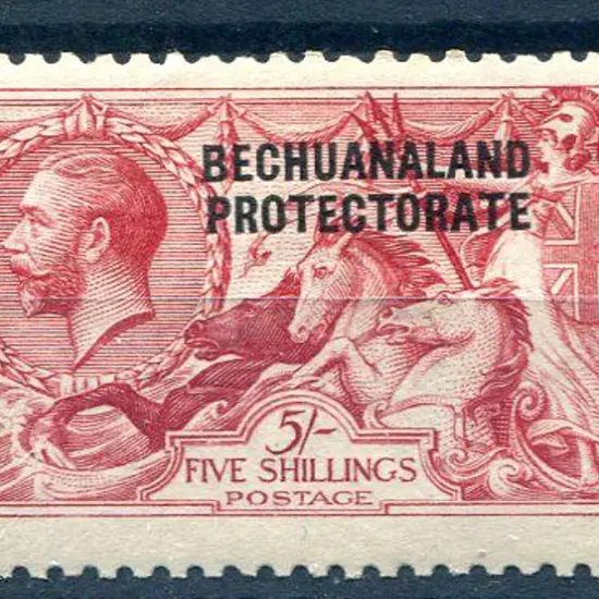 Bechuanaland 1913/24 5/- rose-carmine Seahorse. ...