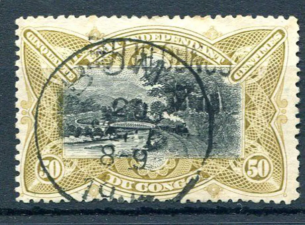 Belgian Congo 1909 black & ochre with Boma cds & ... Image 1++