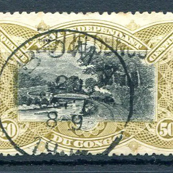 Belgian Congo 1909 black & ochre with Boma cds & ...