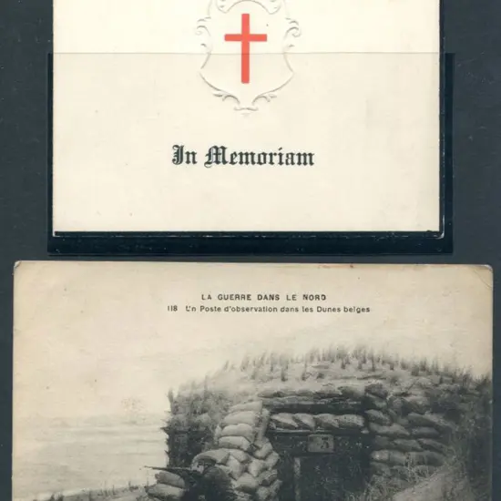 Belgium 1916 WWI Postcard (b&w) showing an ...