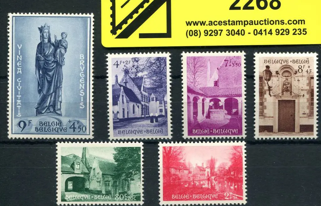 Belgium 1954 Bruges Restoration Fund set of 6. ... Image 1++