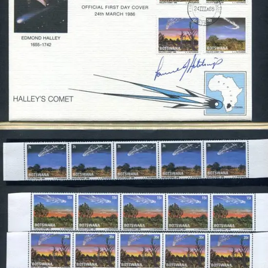 Botswana 1986 Halley's Comet FDC signed by artist ...
