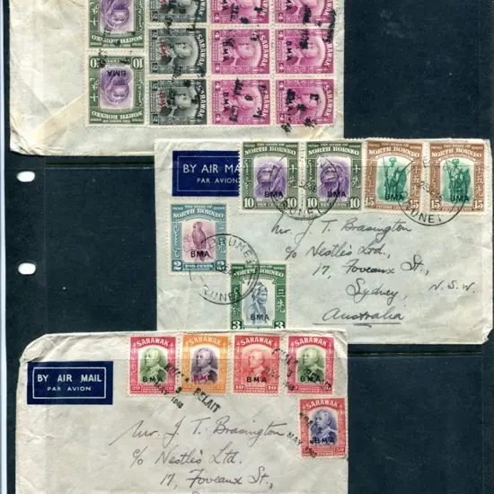 Brunei 1946 covers with Kuala Belait cancels on ...