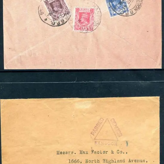 Burma 1941 (8th Feb) Censor cover to California ...