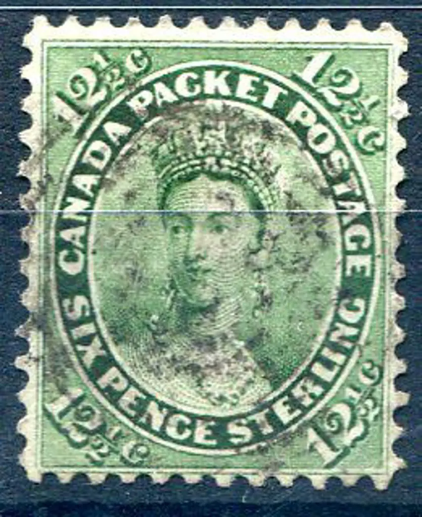 Canada 1859 12½c green QV used. Reasonable ... Image 1++