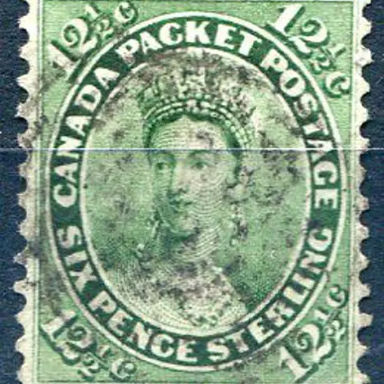 Canada 1859 12½c green QV used. Reasonable ...