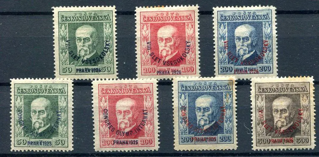 Czechoslovakia 1925 Olympic Congress set of 4. ... Image 1++