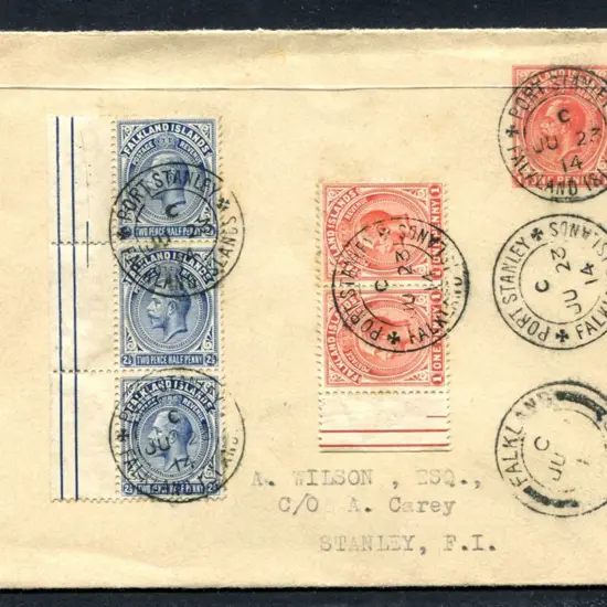 Falkland Islands 1914 (23rd June) 1d red KGV ...