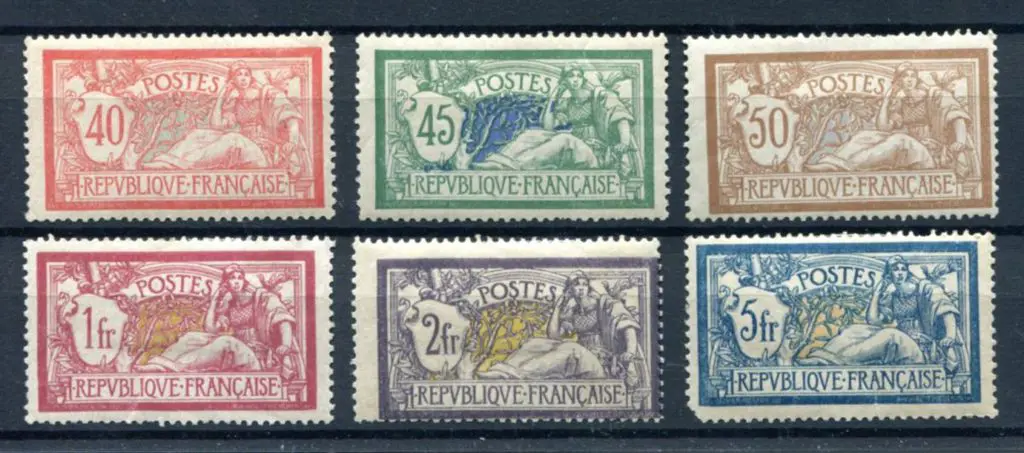 France 1900 40¢, 45¢, 50¢ MUH (latter with light ... Image 1++