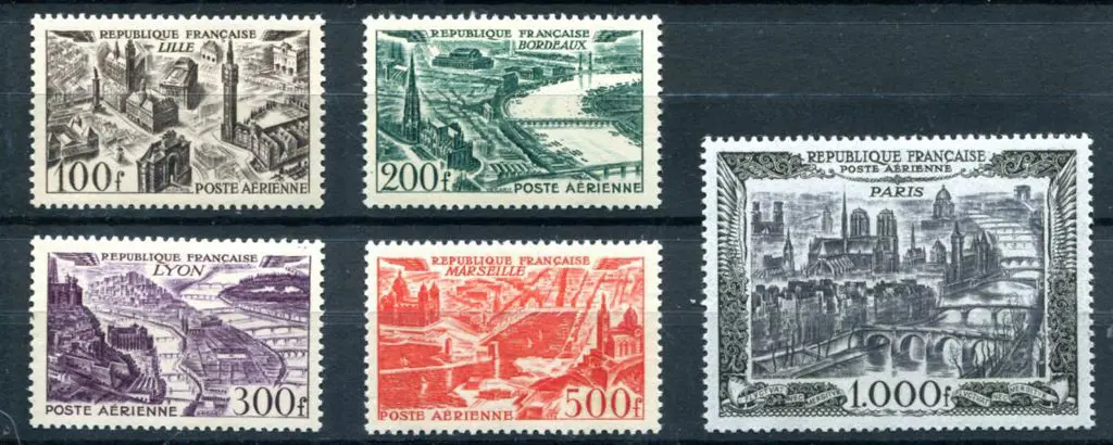 France 1949/50 100F to 1,000F set of 5 Airs - ... Image 1++