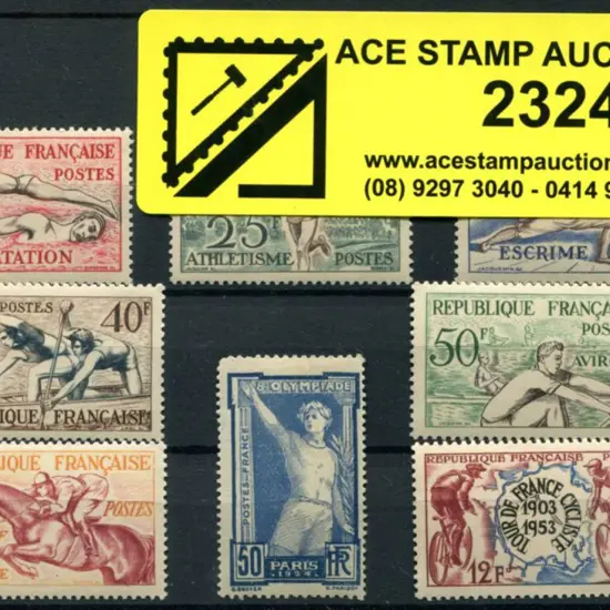France 1953 Sports incl "Tour de France" single. ...
