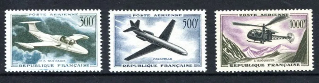 France 1957/59 300f to 1,000f set of 3 Airs. Fine ... Image 1++