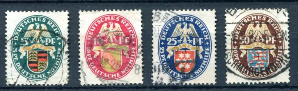 Germany 1926 Welfare Fund Arms set of 4. Fine ... Image 1++