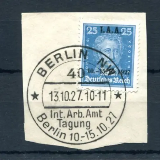 Germany 1927 I.A.A. 10-15.1927 set of 3 ovpts. All ...