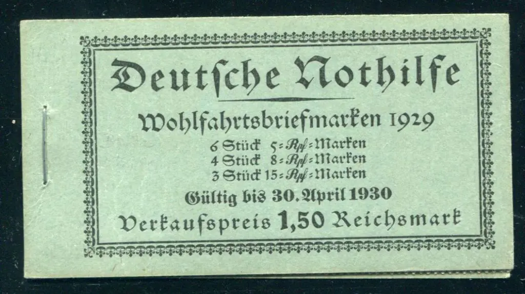 Germany 1929 1.50M Welfare Fund Booklet. Fine & ... Image 1++