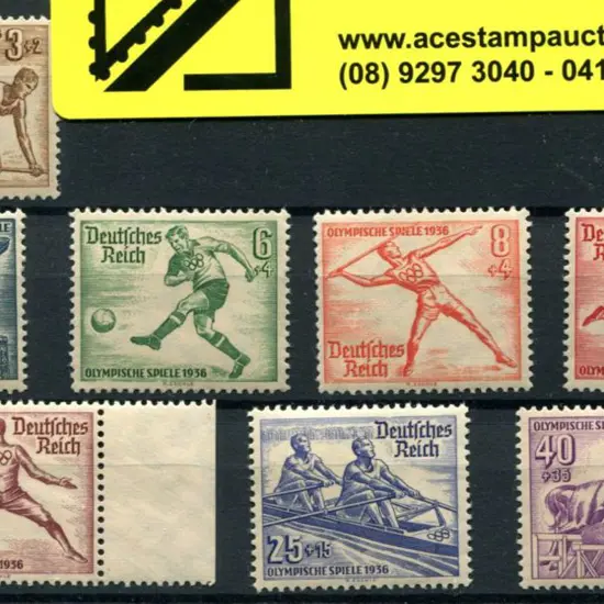 Germany 1936 Olympics set of 8 fresh MUH. SG ...