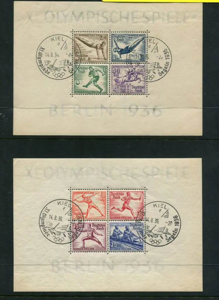 Germany 1936 Olympics M/S's. CTO with Liel "d" & ... Image 1++