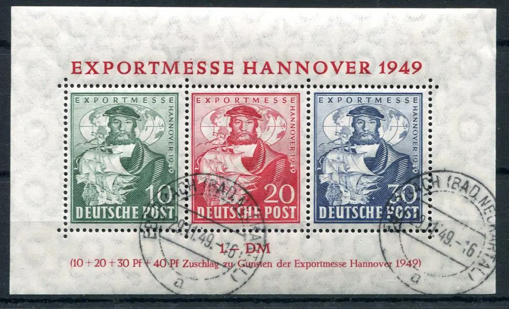 Germany-Allied Zone 1949 Hannover Fair M/S ... Image 1++