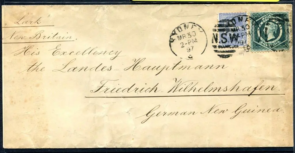 German New Guinea 1897 (30th Mar) incoming ... Image 1++