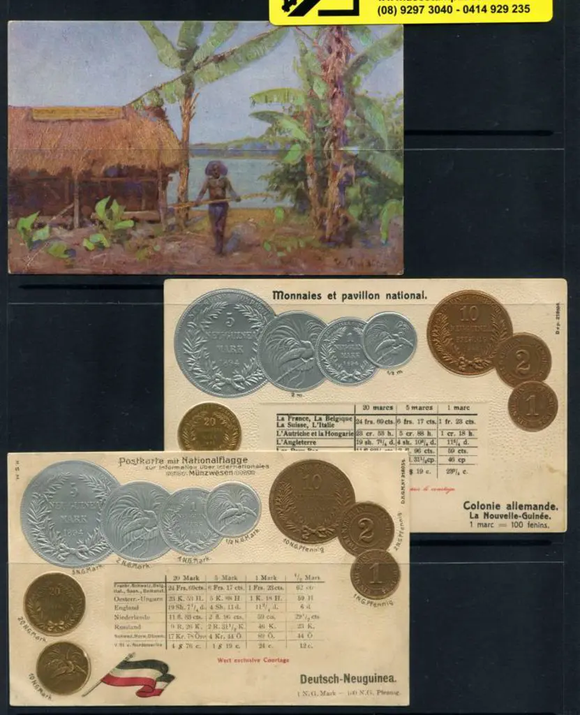 German New Guinea Postcards showing the currency ... Image 1++