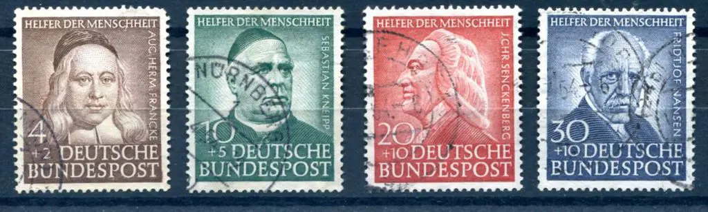 Germany-West 1953 Relief Fund set of 4. Fine Used. ... Image 1++