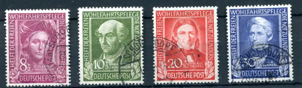 Germany-West 1949 Refugee Relief Fund set of 4 ... Image 1++
