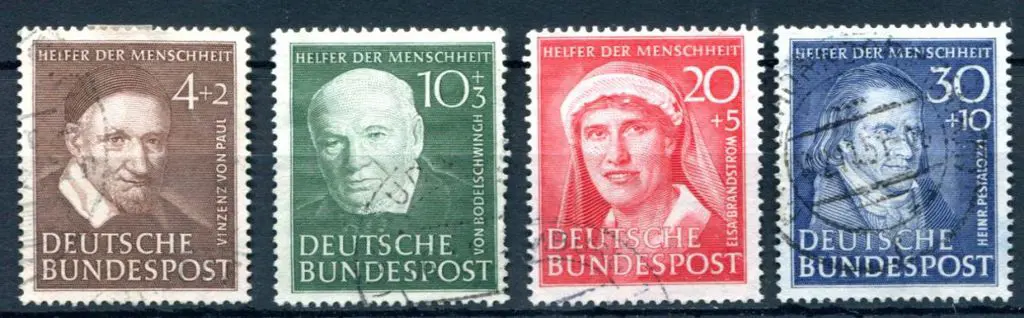 Germany-West 1951 Relief Fund set of 4. F/U with ... Image 1++