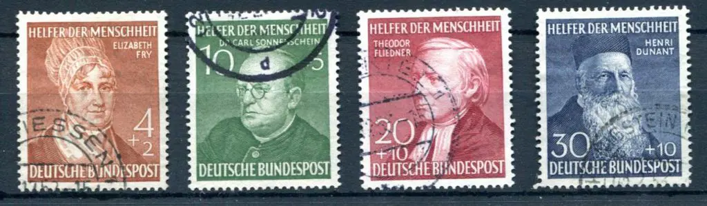 Germany-West 1952 Relief Fund set of 4 F/U. SG ... Image 1++
