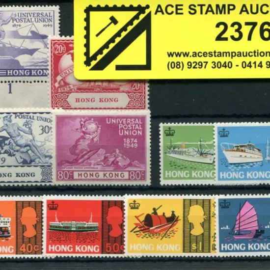 Hong Kong 1949 UPU set of 4 with 20c MLH & 1968 ...