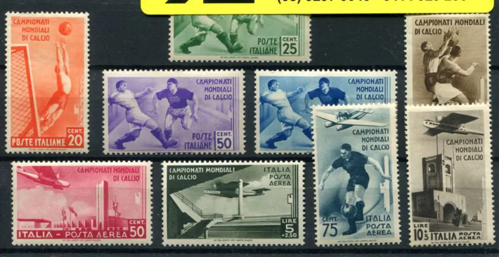 Italy 1934 World Cup Football set of 9. MLH with ... Image 1++