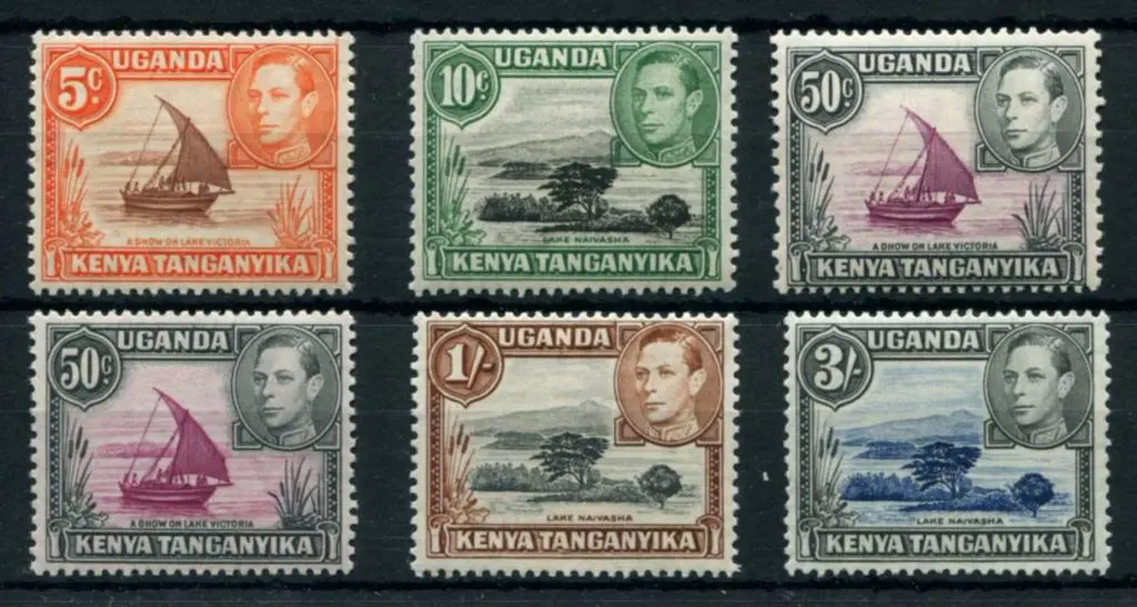 KUT 1938/54 KGVI 5¢ (SG 133a), 10¢ (SG 135c), 50¢ ... Image 1++