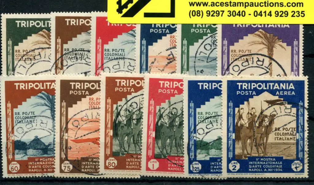 Libya-Tripolitania 1934 Postage & Air set of 12 ... Image 1++