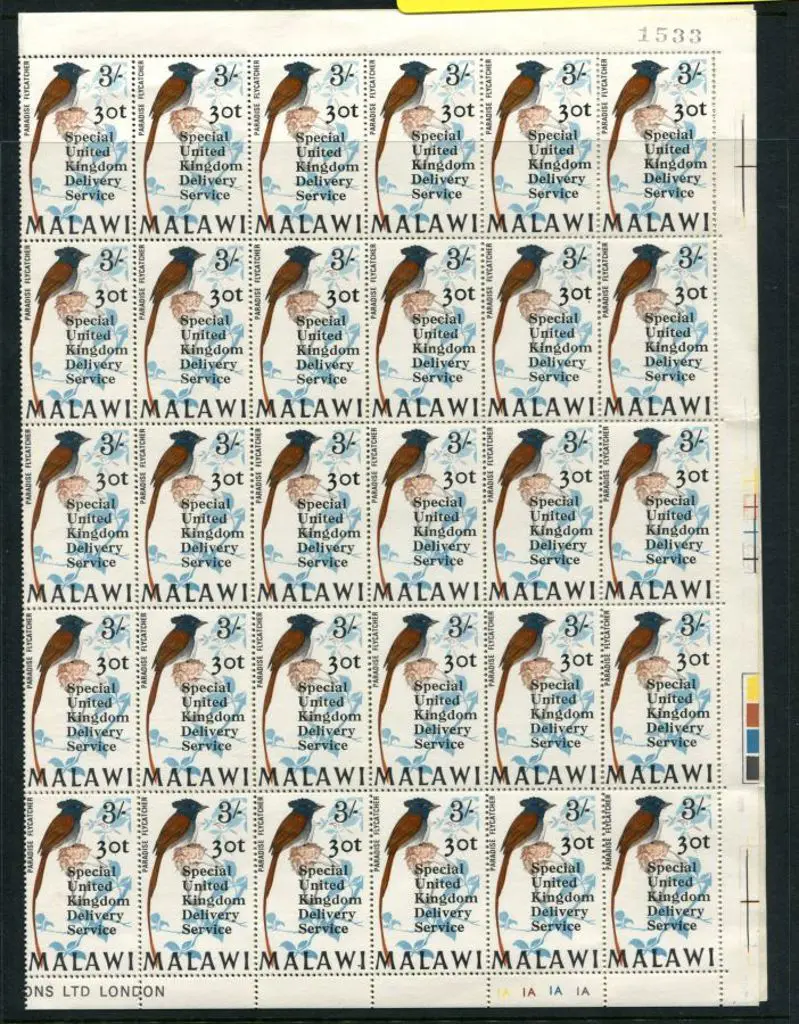Malawi 1971 30t "Special United Kingdom Delivery ... Image 1++