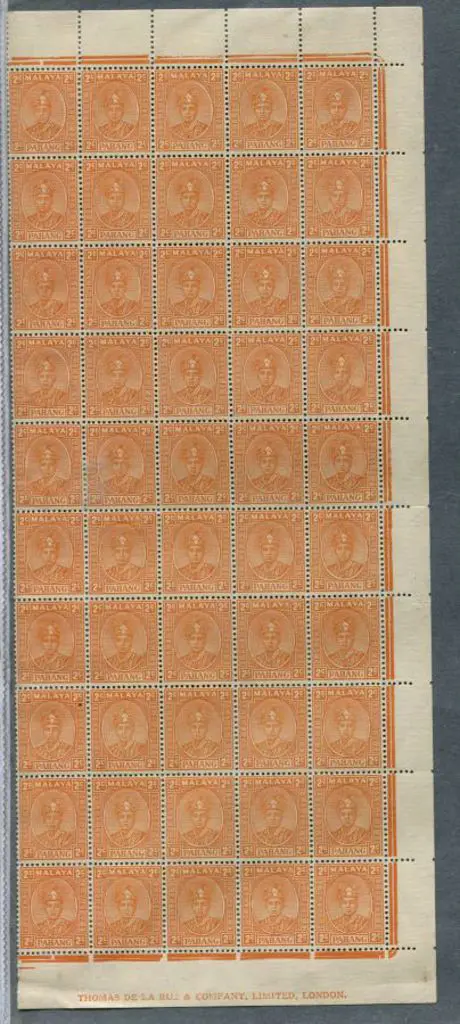 Malaya-Pahang 1941 2¢ orange Sultan Abu Bakar ... Image 1++