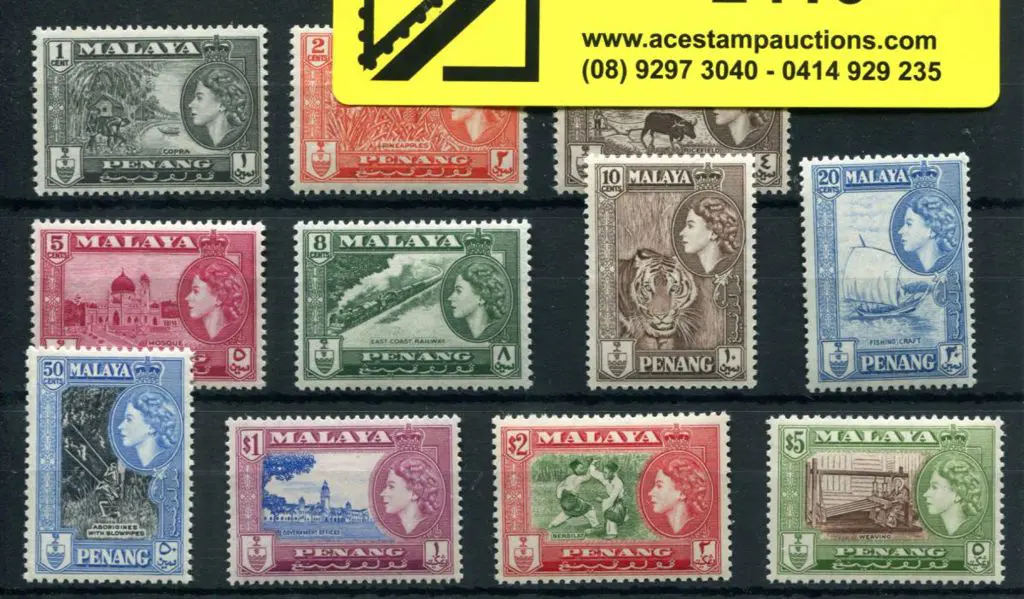 Malaya-Pahang 1957 Pictorials set of 11 to $5. ... Image 1++