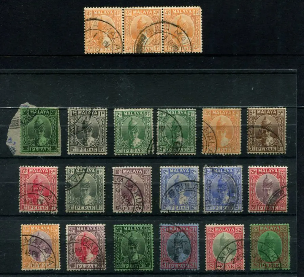 Malaya-Perak 1938-1941 defins fine used set with a ... Image 1++