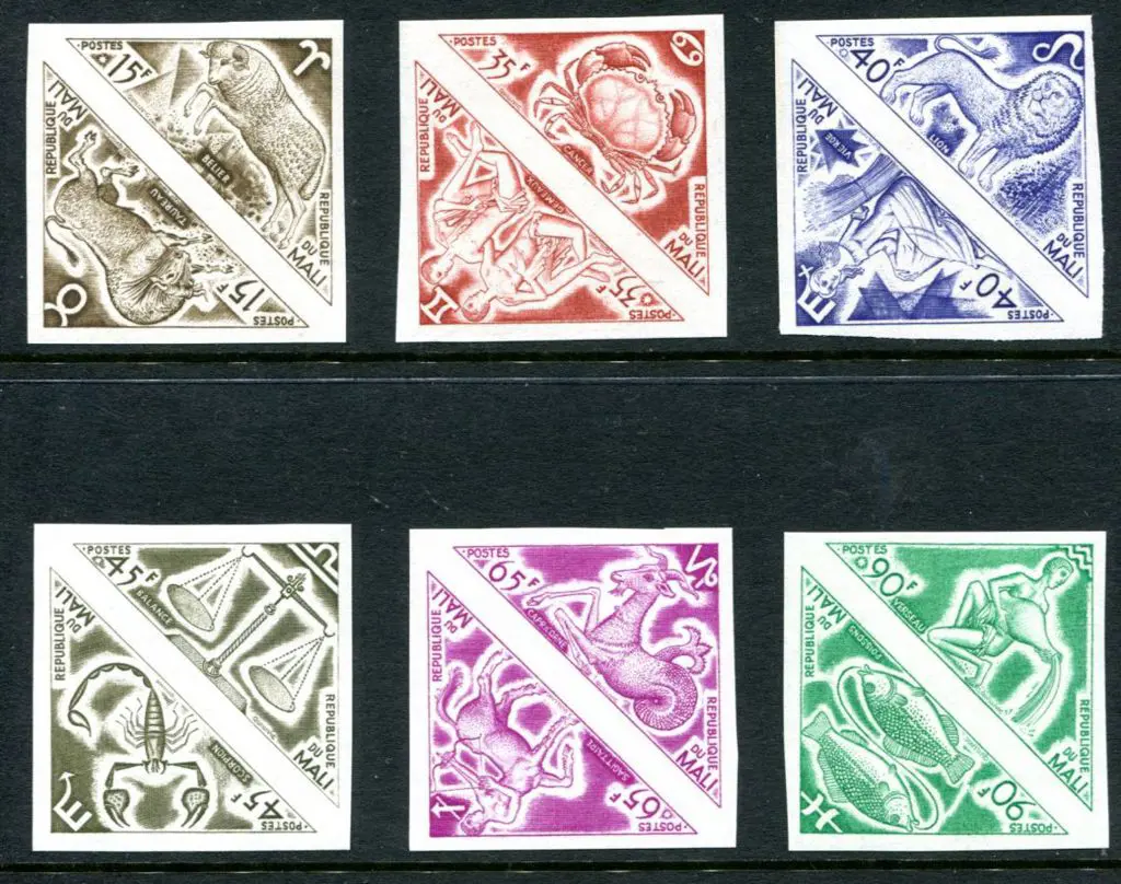 Mali 1972 Signs of the Zodiac. Imperforate proof ... Image 1++