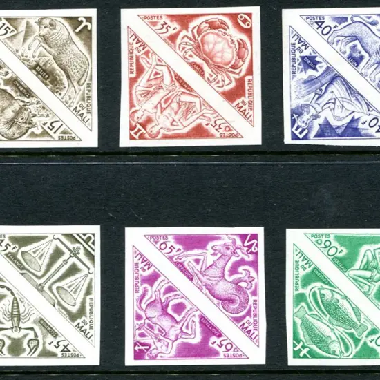 Mali 1972 Signs of the Zodiac. Imperforate proof ...
