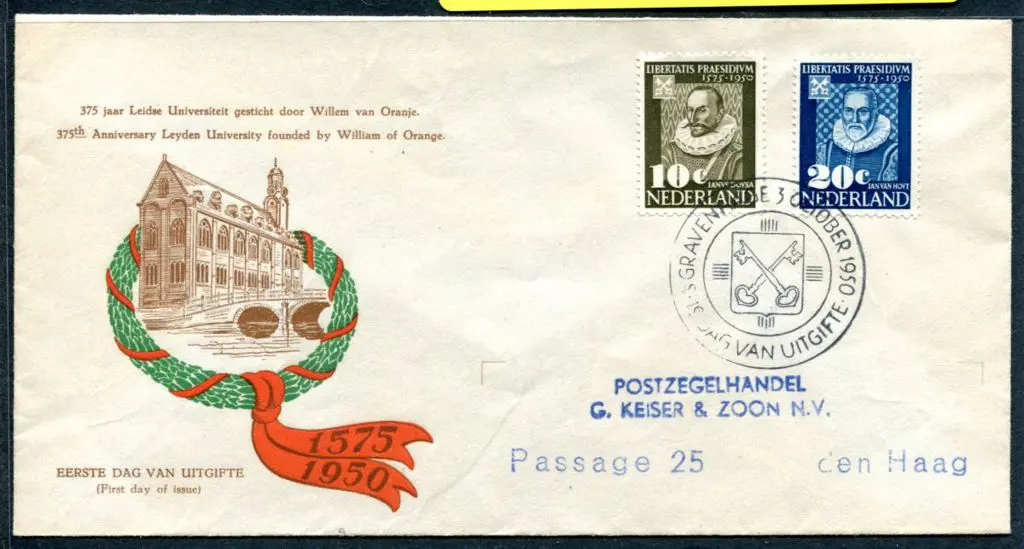 Netherlands 1950 (3rd Oct) Leyden University ... Image 1++